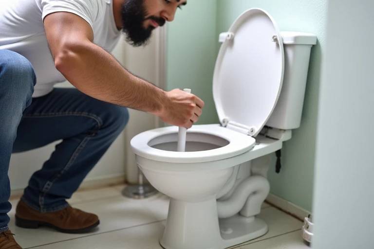 clogged toilet fix